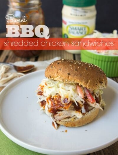 Sweet BBQ Shredded Chicken Sandwiches - Vote for this recipe by @iwashyoudry here: https://on.fb.me/1aR99jW