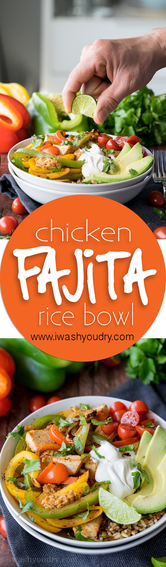 These super quick Chicken Fajita Rice Bowls are full of delicious flavor and perfect for easy lunches!
