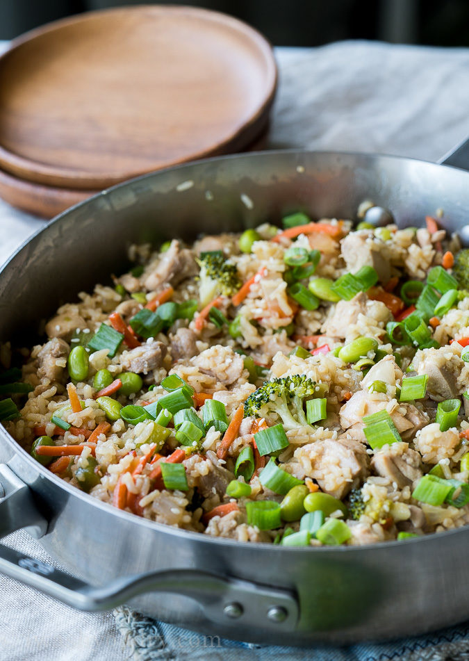 This Chicken Teriyaki Rice Vegetable Skillet is a super quick weeknight dinner recipe that's flavorful and my whole family loved it!