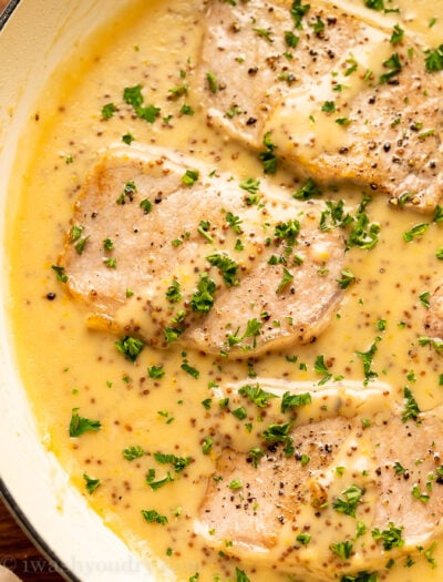 Pork chops in honey dijon sauce