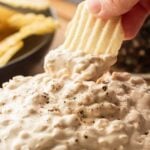 pin image of chip dip recipe.